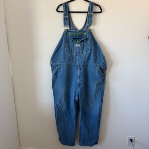 LIBERTY Men's Denim Bib‎ Carpenter Overalls Blue Mens Size 48x28 Straight Leg